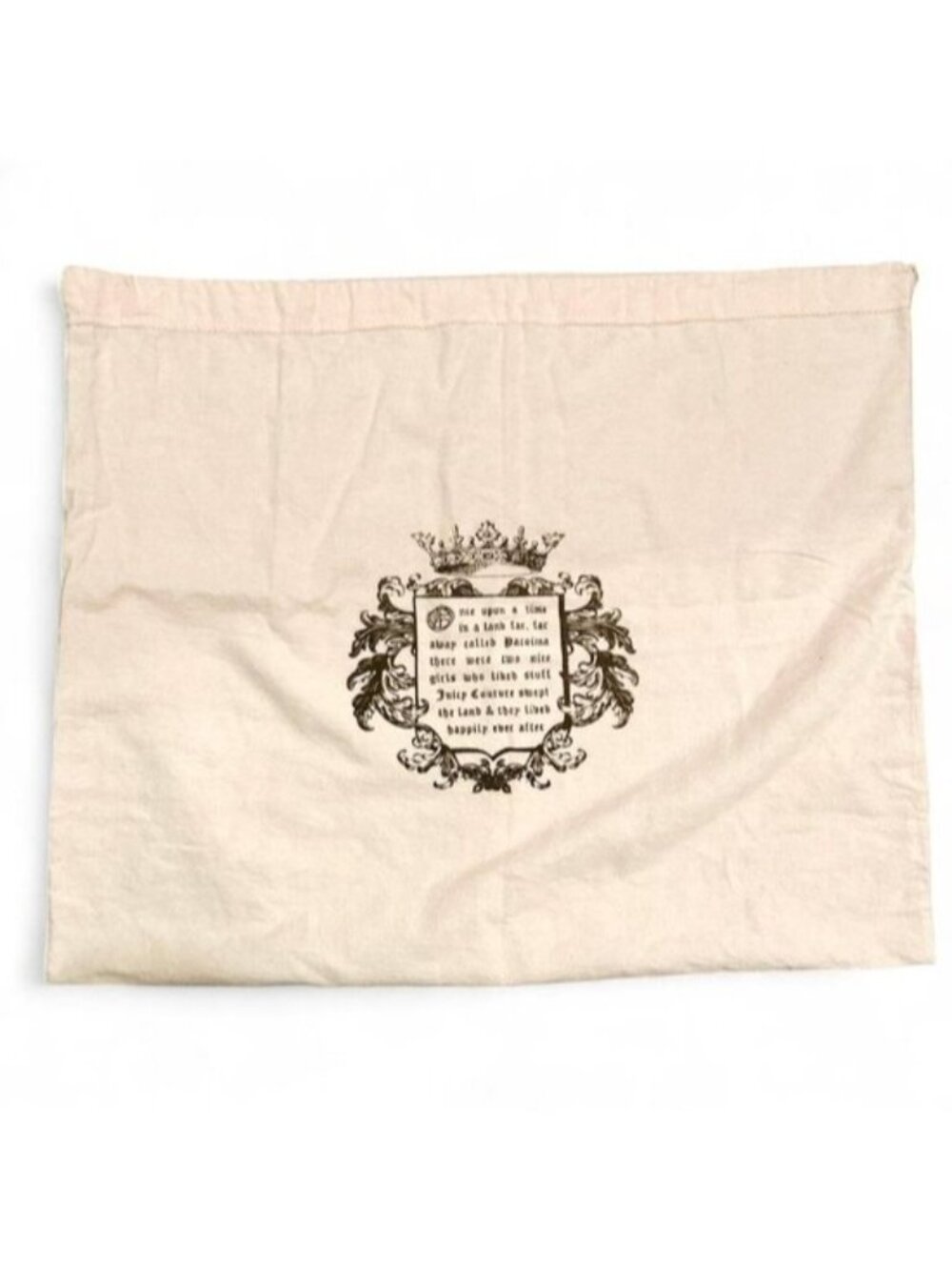 Y2K Juicy Couture Dust Storage Bag Fairytale Cotton Pink Vintage Mcbling